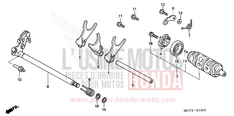 GEARSHIFT DRUM for VTR1000 SP-1 WINNING RED (R258) from 2000